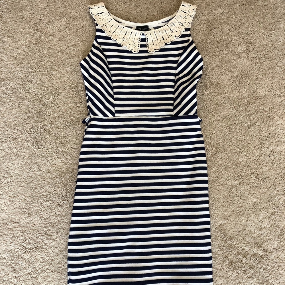 Modcloth Midi, Navy Striped Bodycon Dress